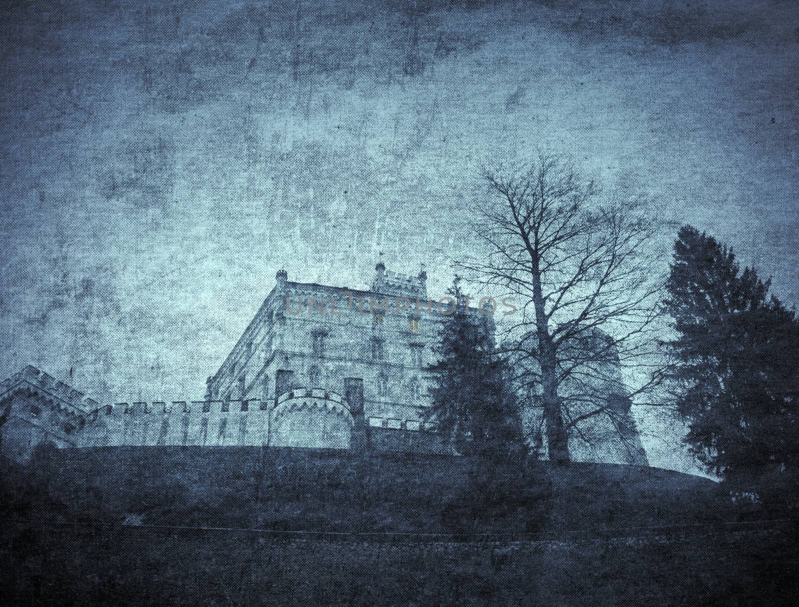 Ancient  castle, retro style artistic toned and textured image