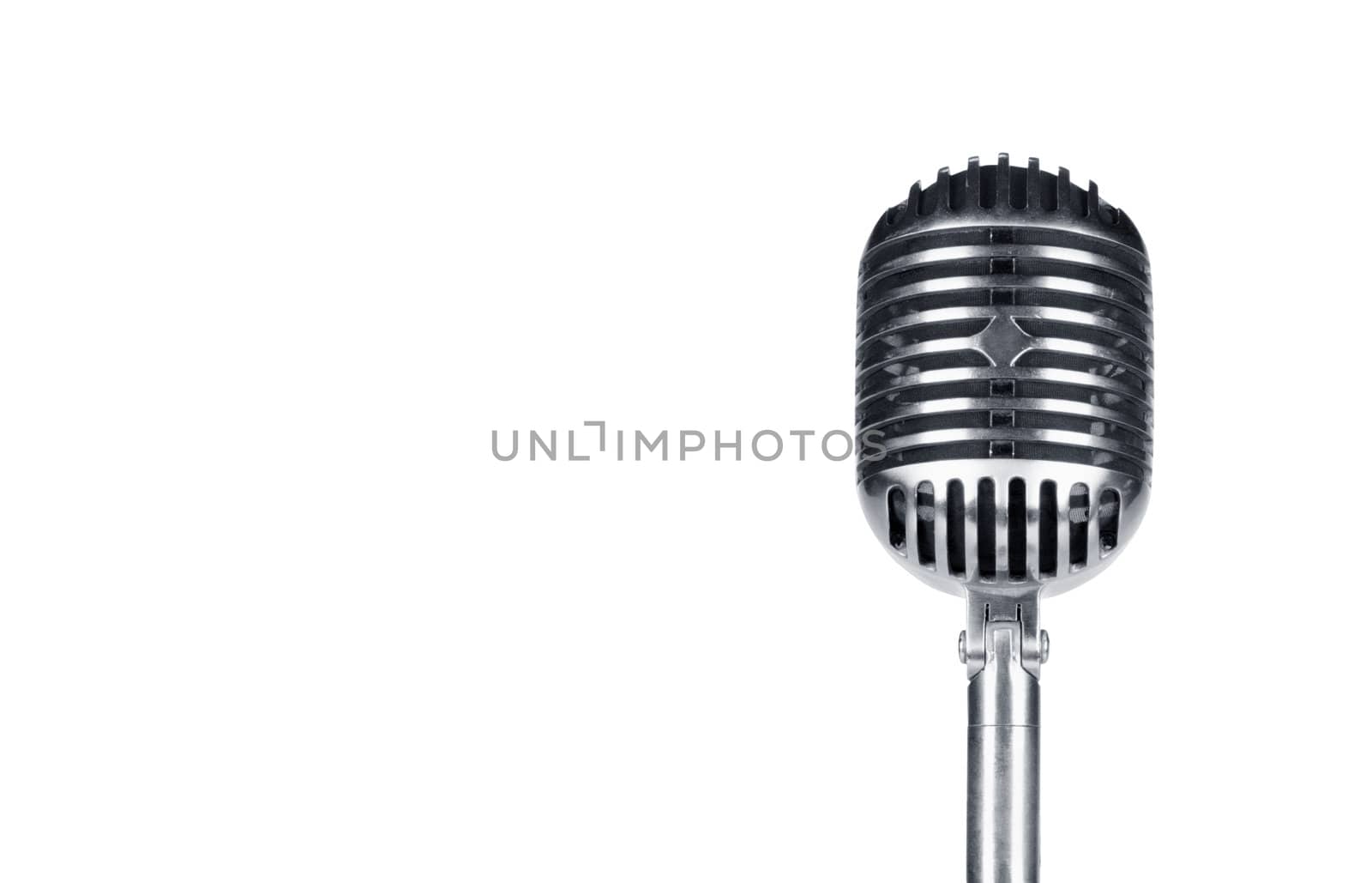 Retro microphone isolated on the white background