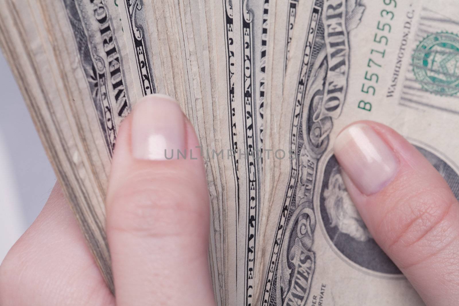 Counting money , studio photo with shallow DOF