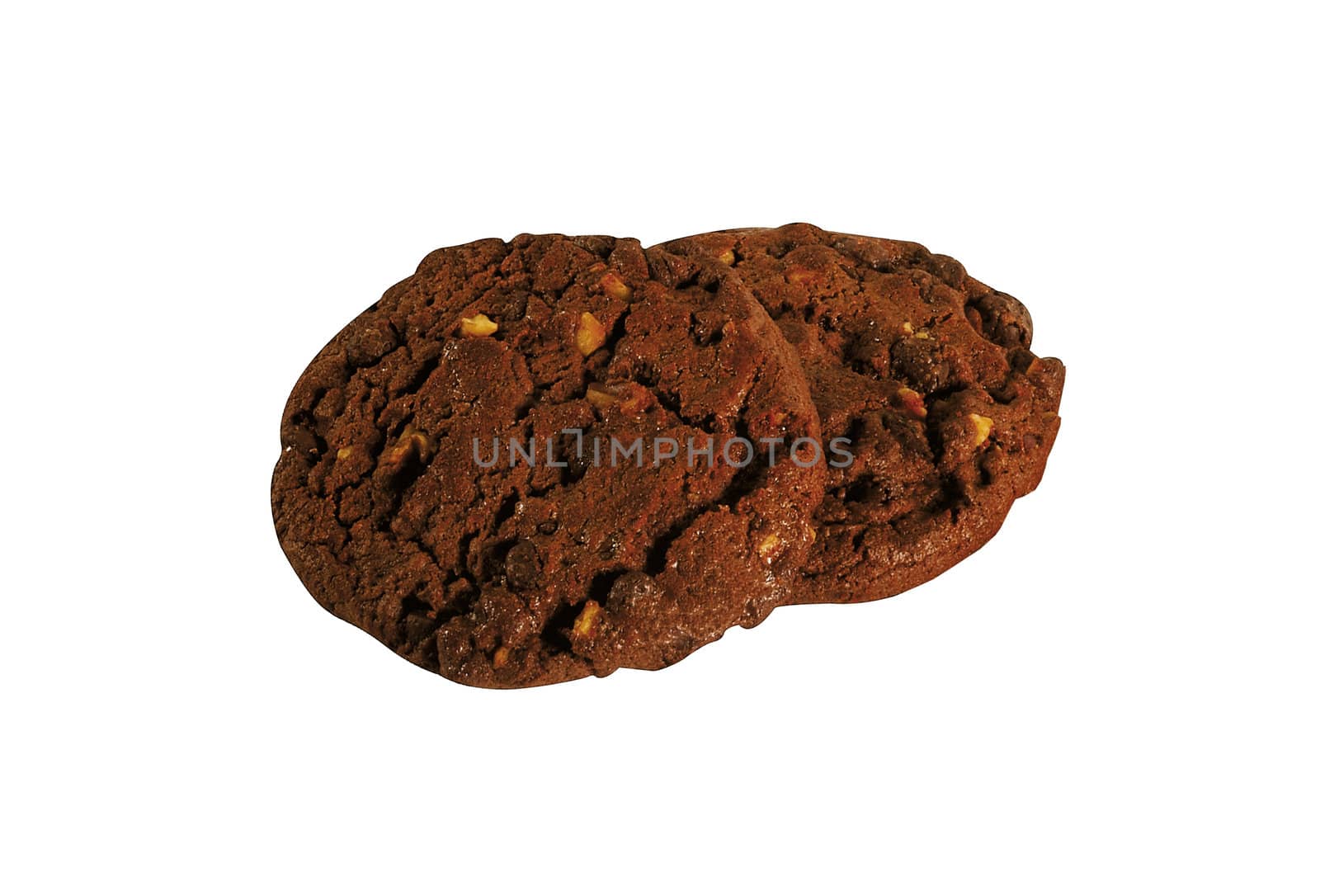 chocolate cookies on white background by shutswis