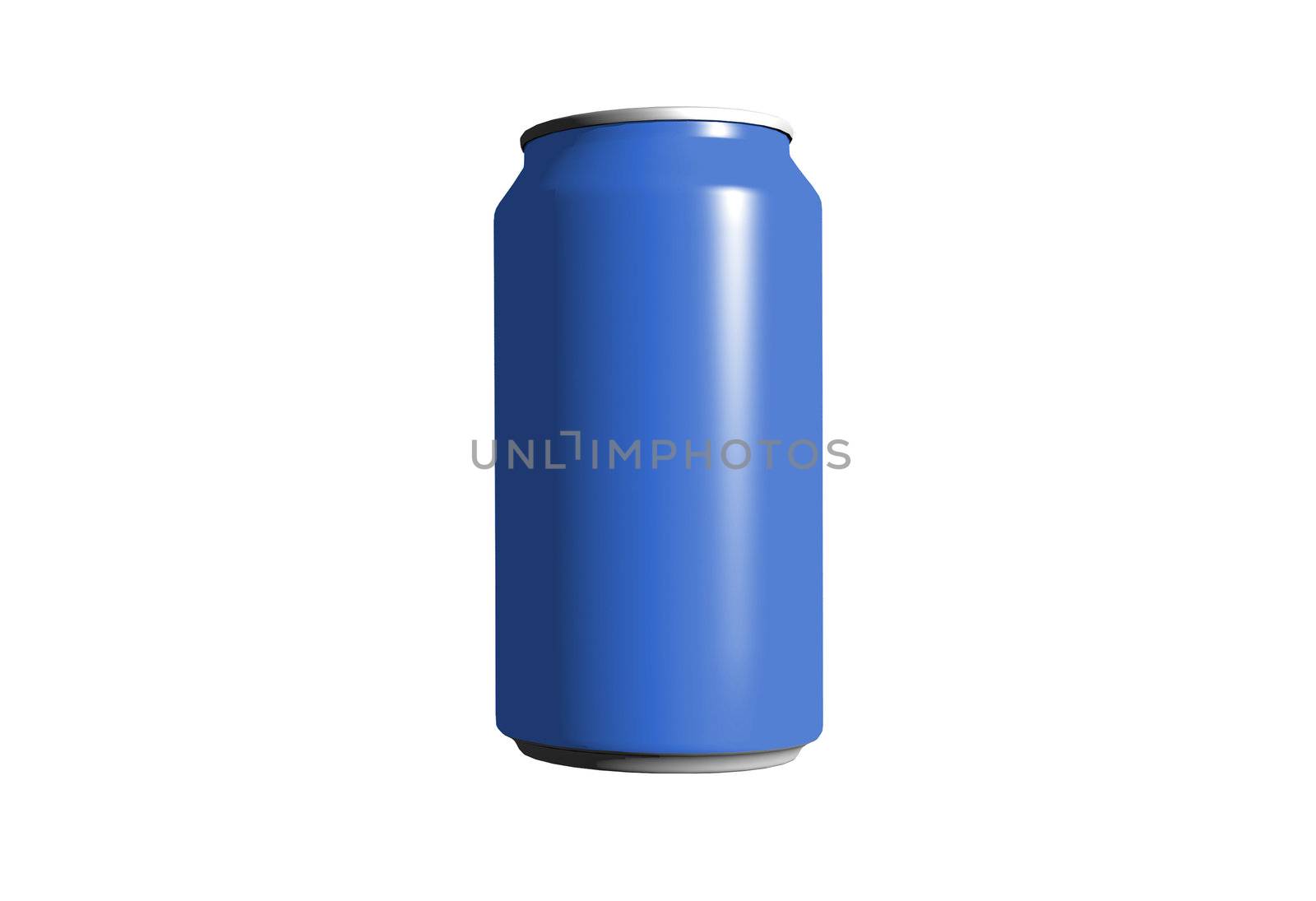 transparent metal tin with mineral water isolated