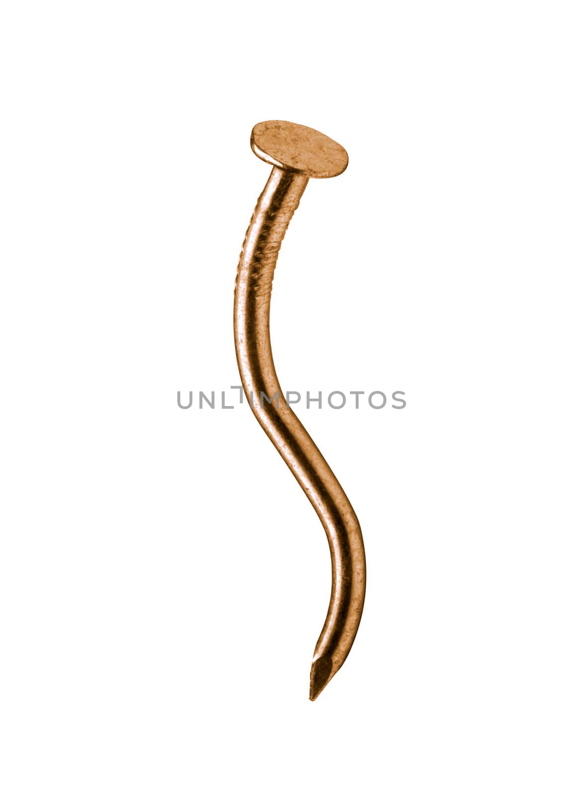 Rusty nail isolated on a white background