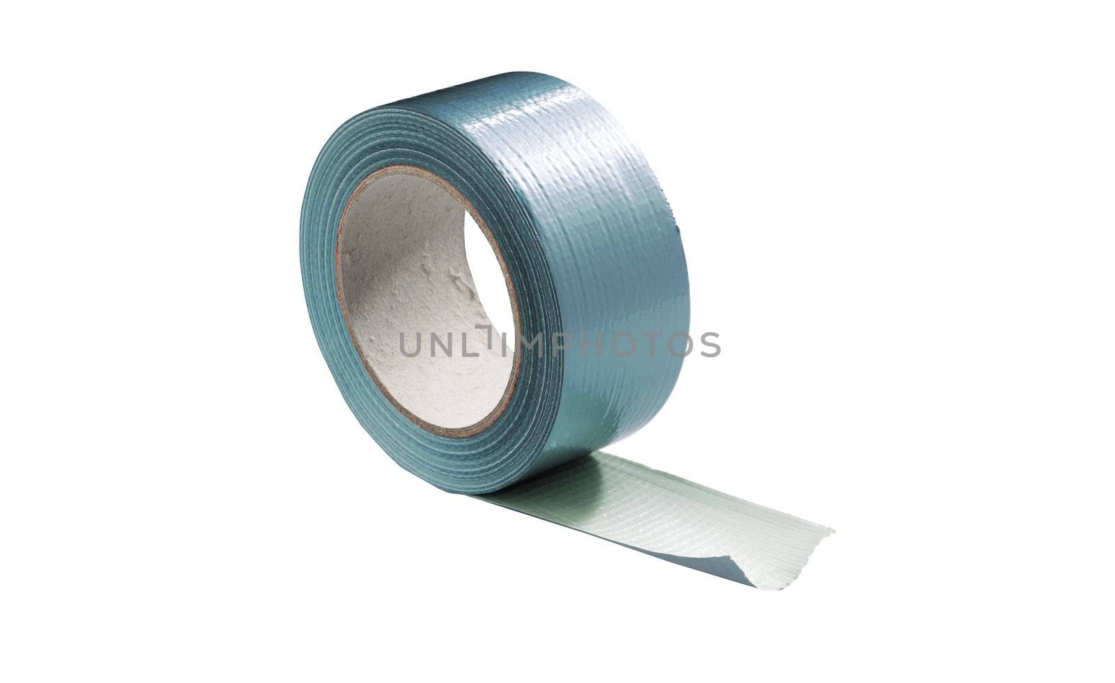 reel of adhesive repair tape isolated on white background