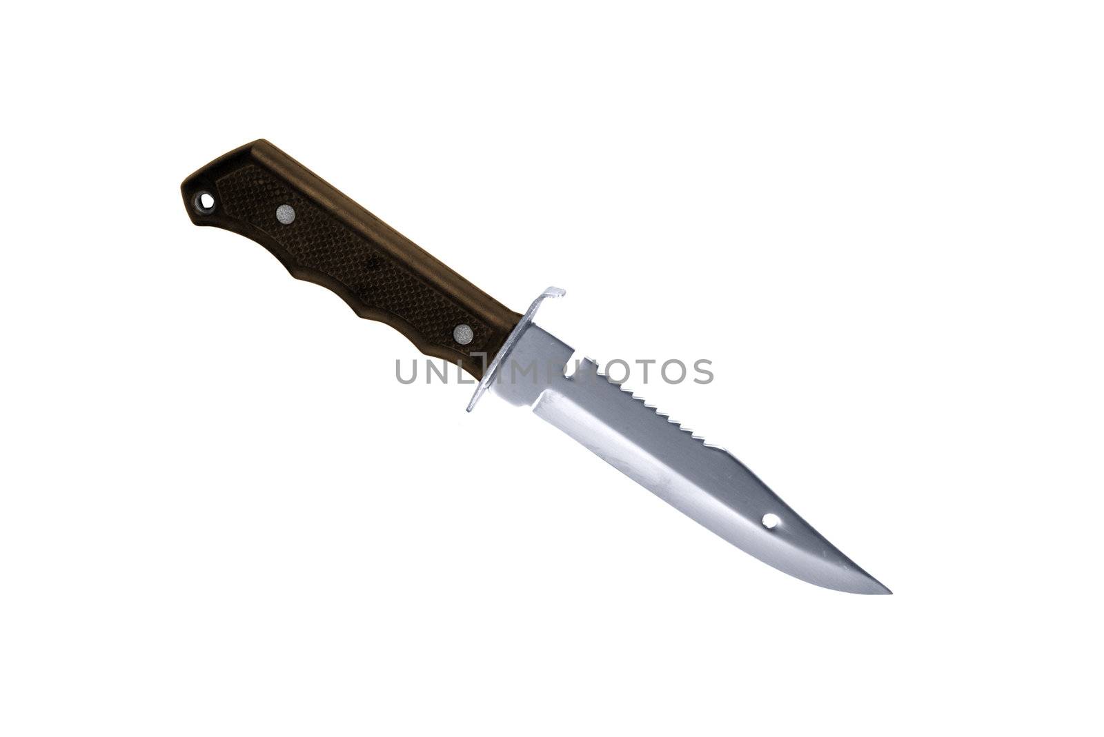 hunter combat hand made knife isolated on white background