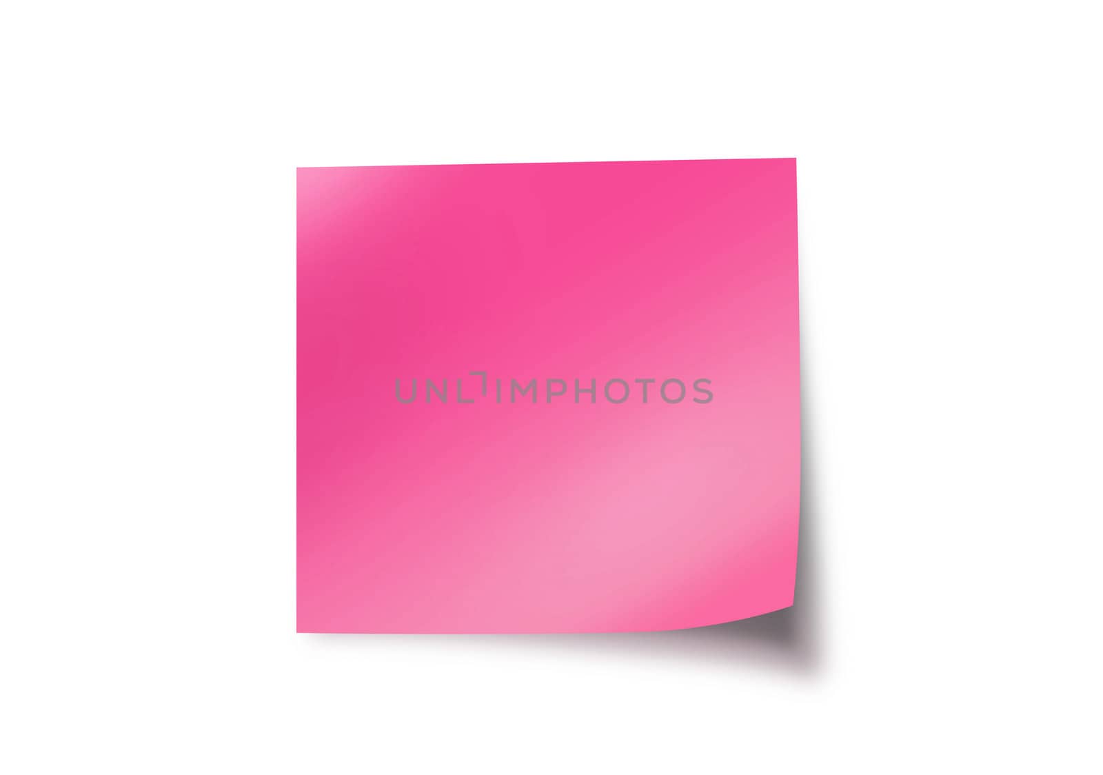 Pink memo stick isolated on white background with soft shadow