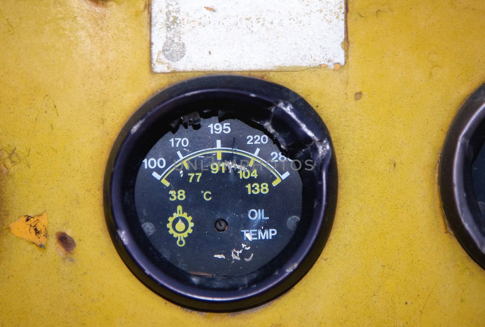 Dashboard of an old abandoned industrial vehicle by Lizard