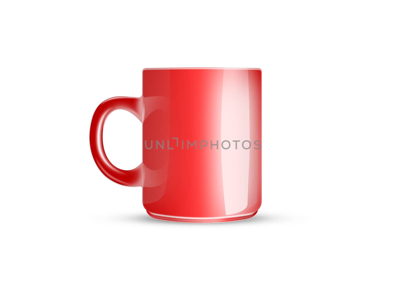 Tea mug red isolated on white background