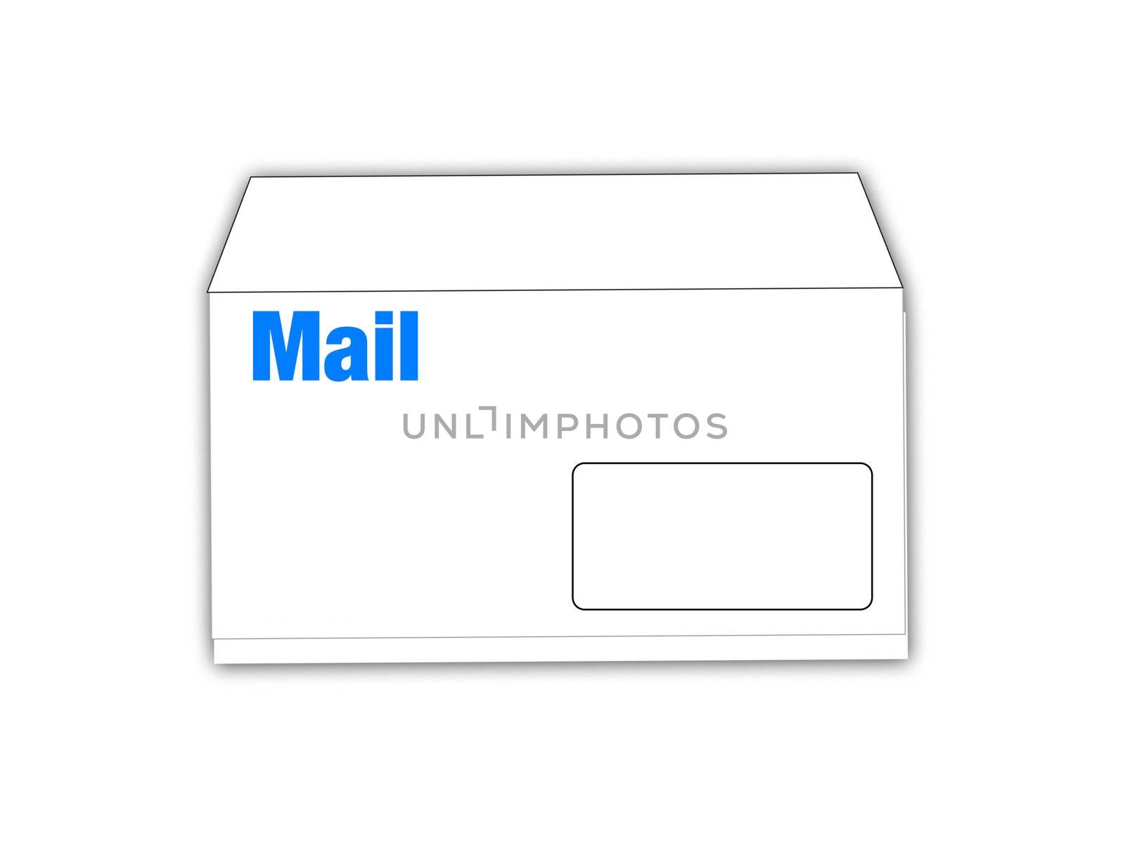 Mail and post - White sealed envelope isolated over white