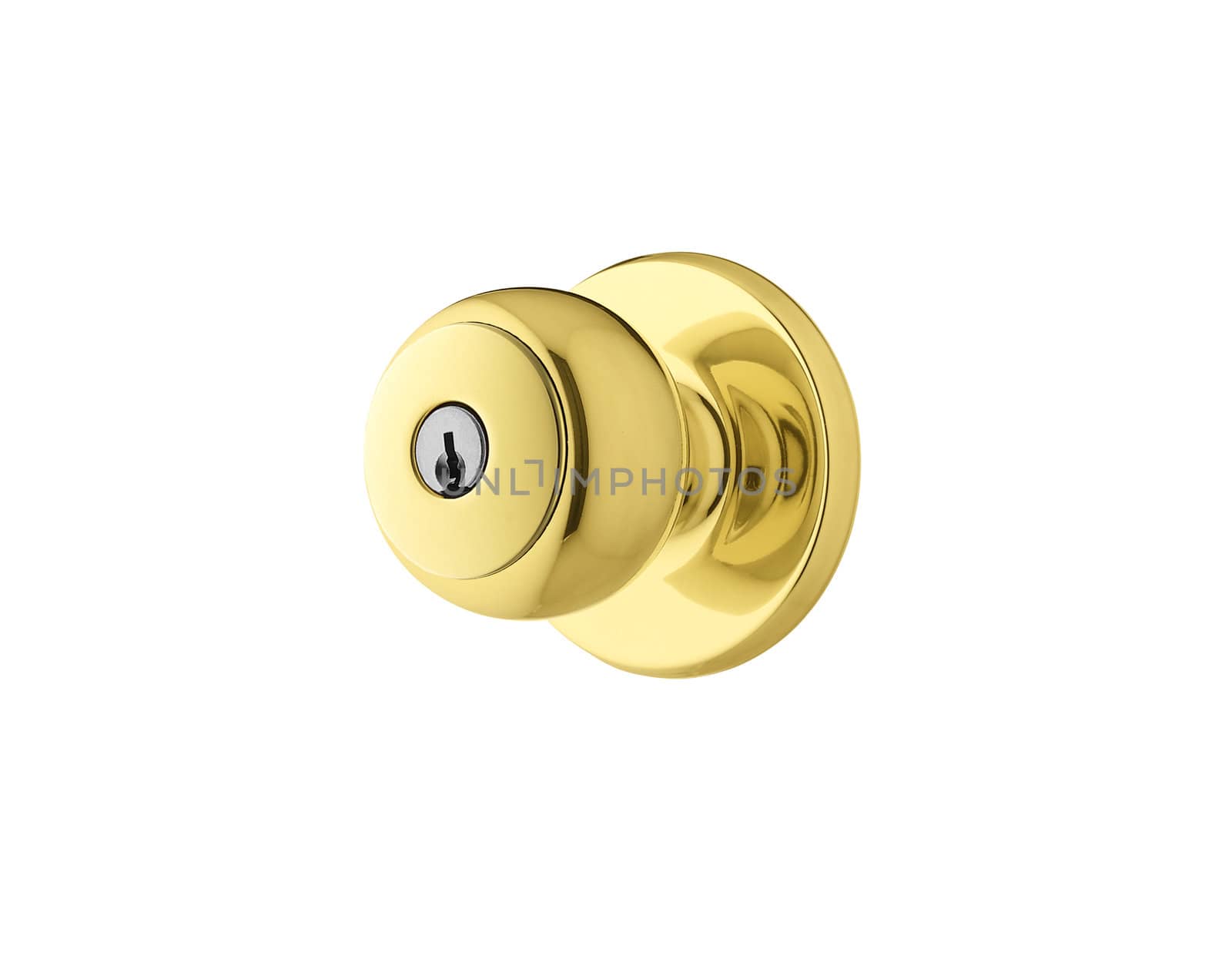 golden Door Knob isolated on white background