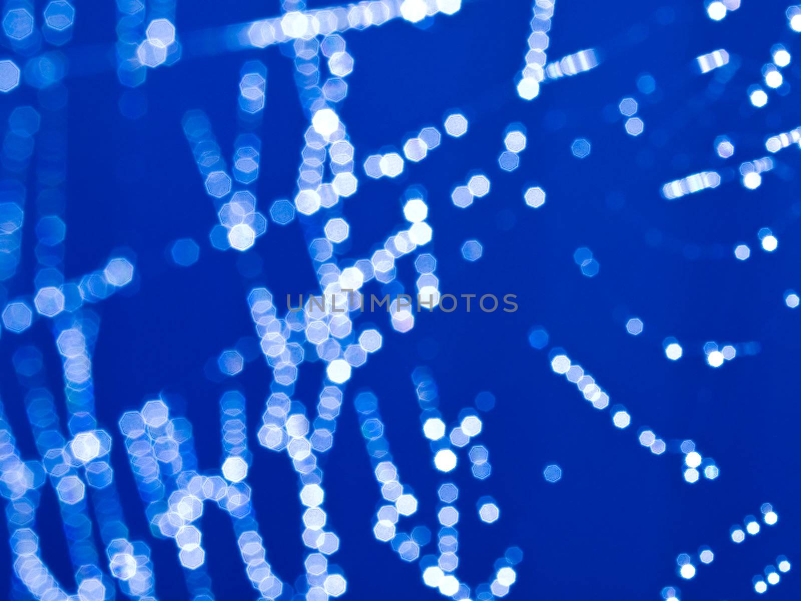 Bluetone Spider Web Abstract with Sparkling Dew Drops Selective Focus