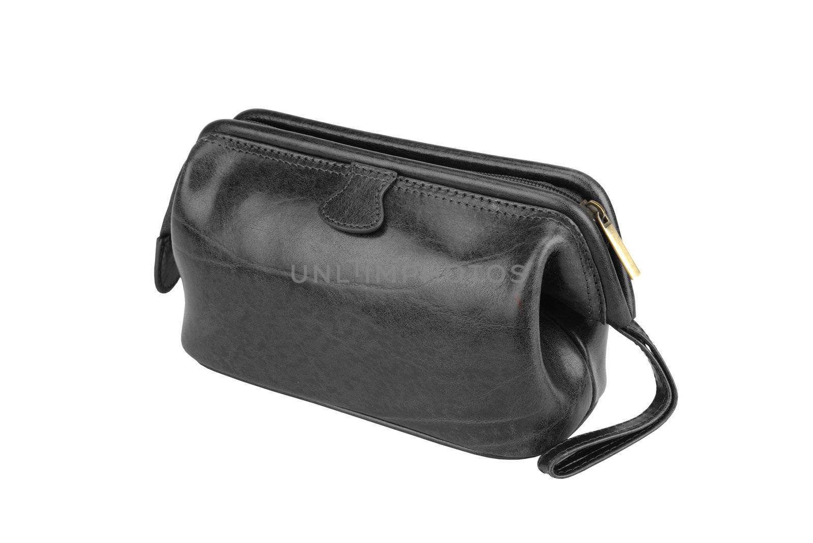 Small black bag isolated on white background.