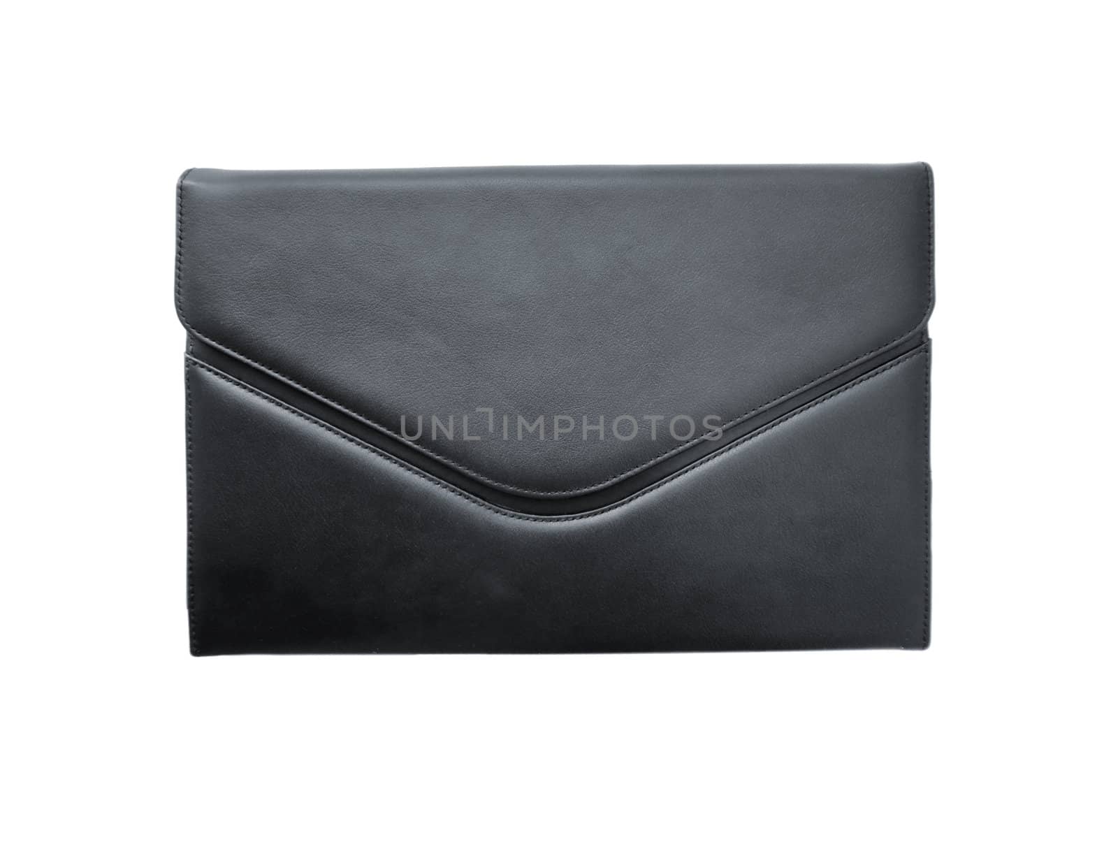 Business black briefcase isolated on a white background