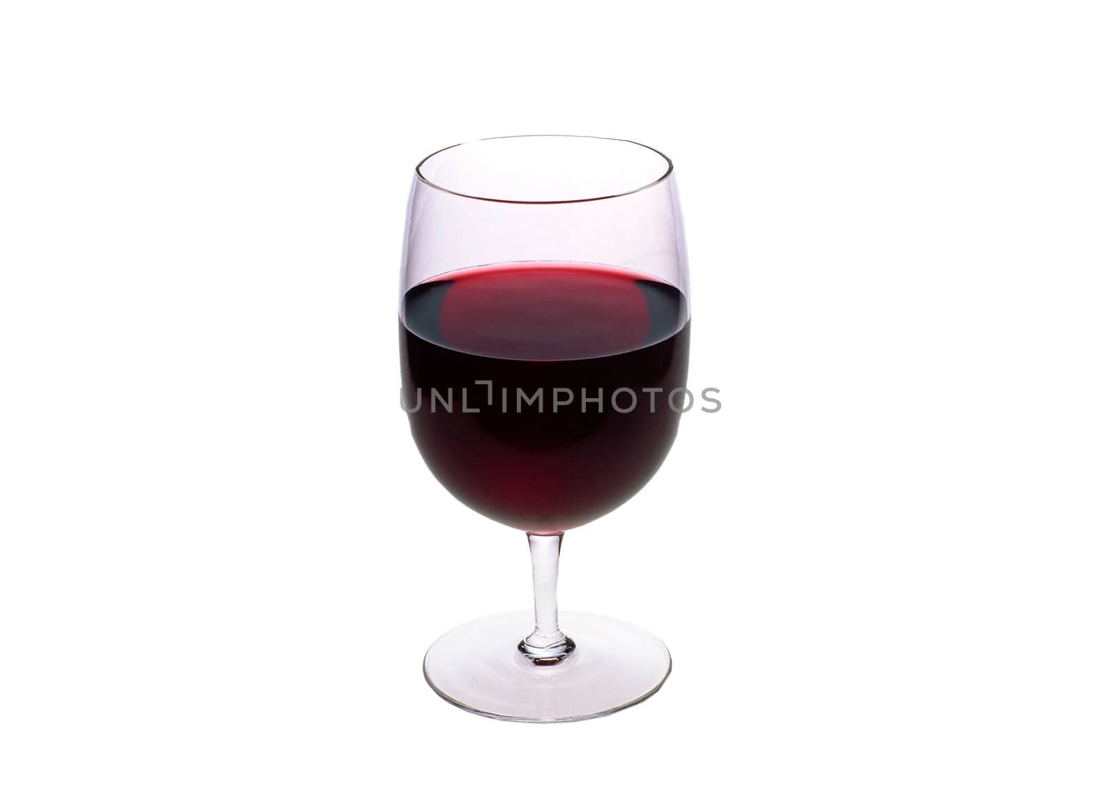 Red wine glass isolated on white background