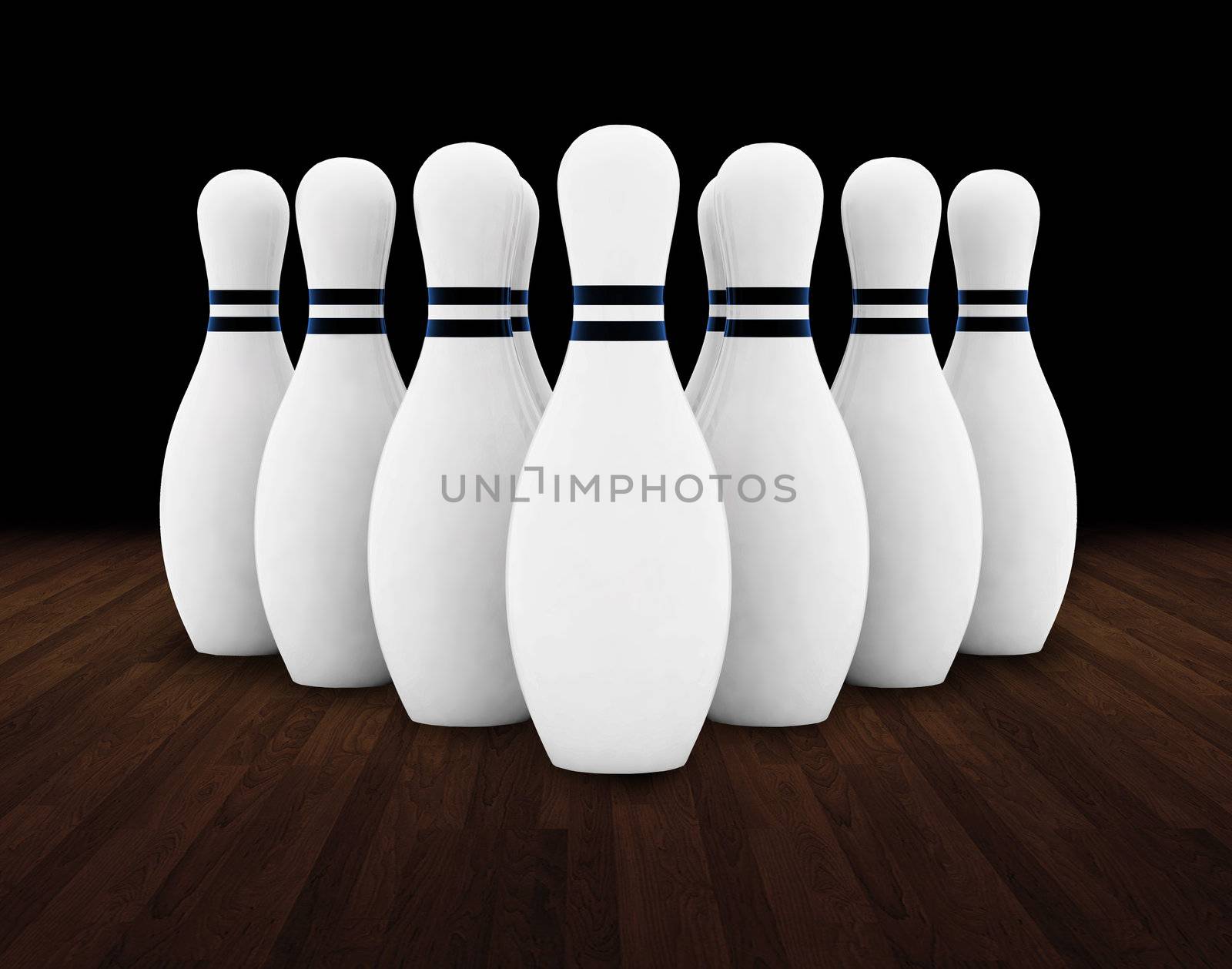 Bowling on floor black background for you