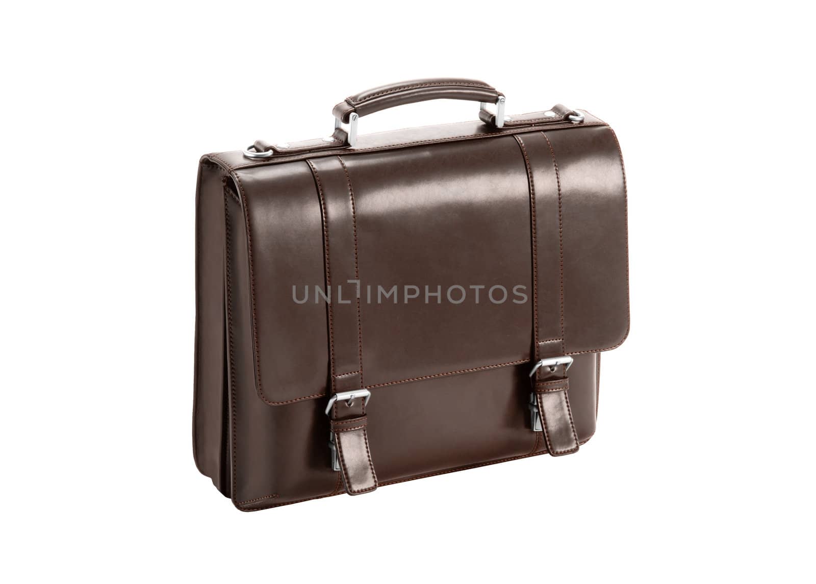 Leather case isolated on the white background