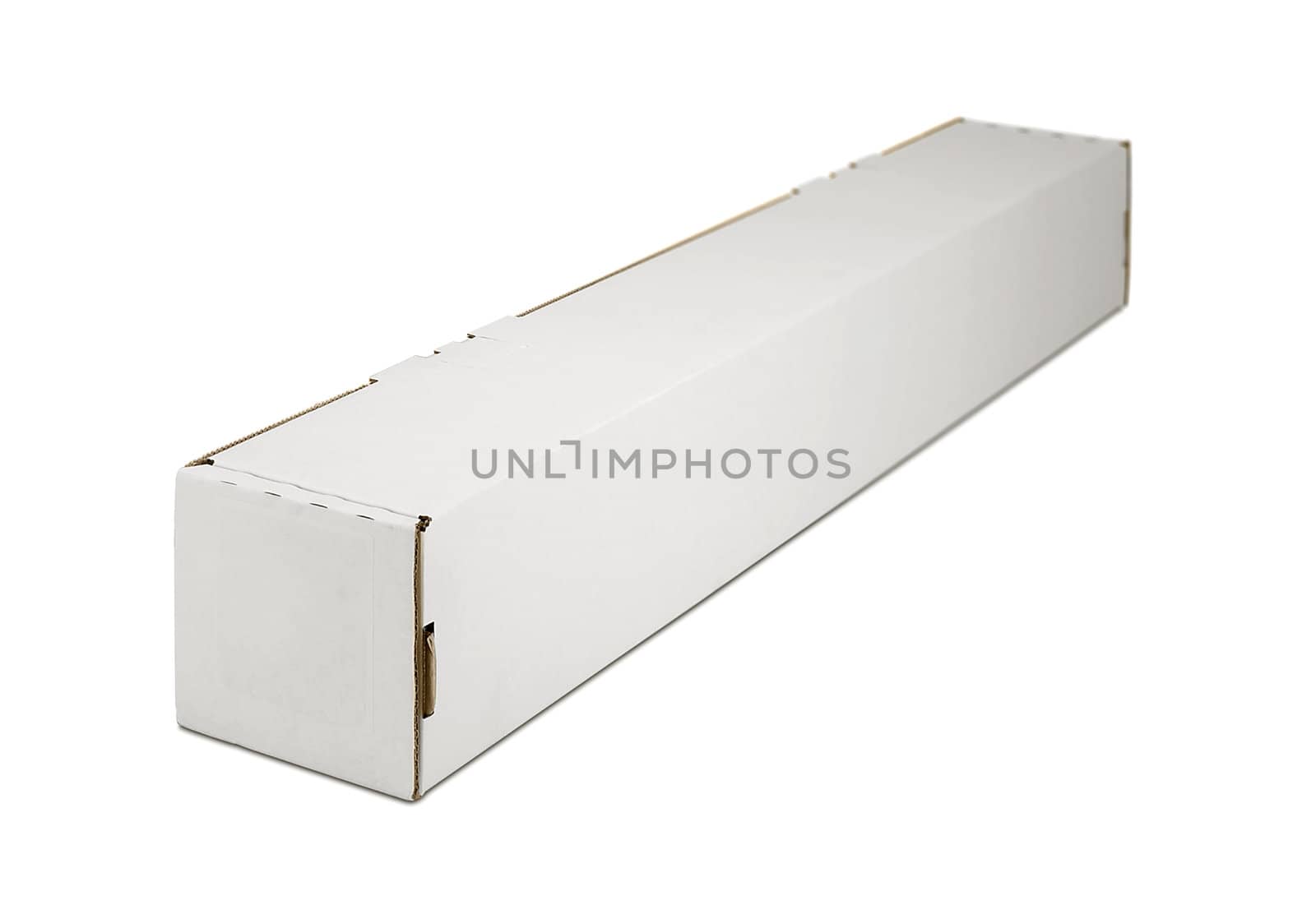 Blank recycled cardboard box on a white background