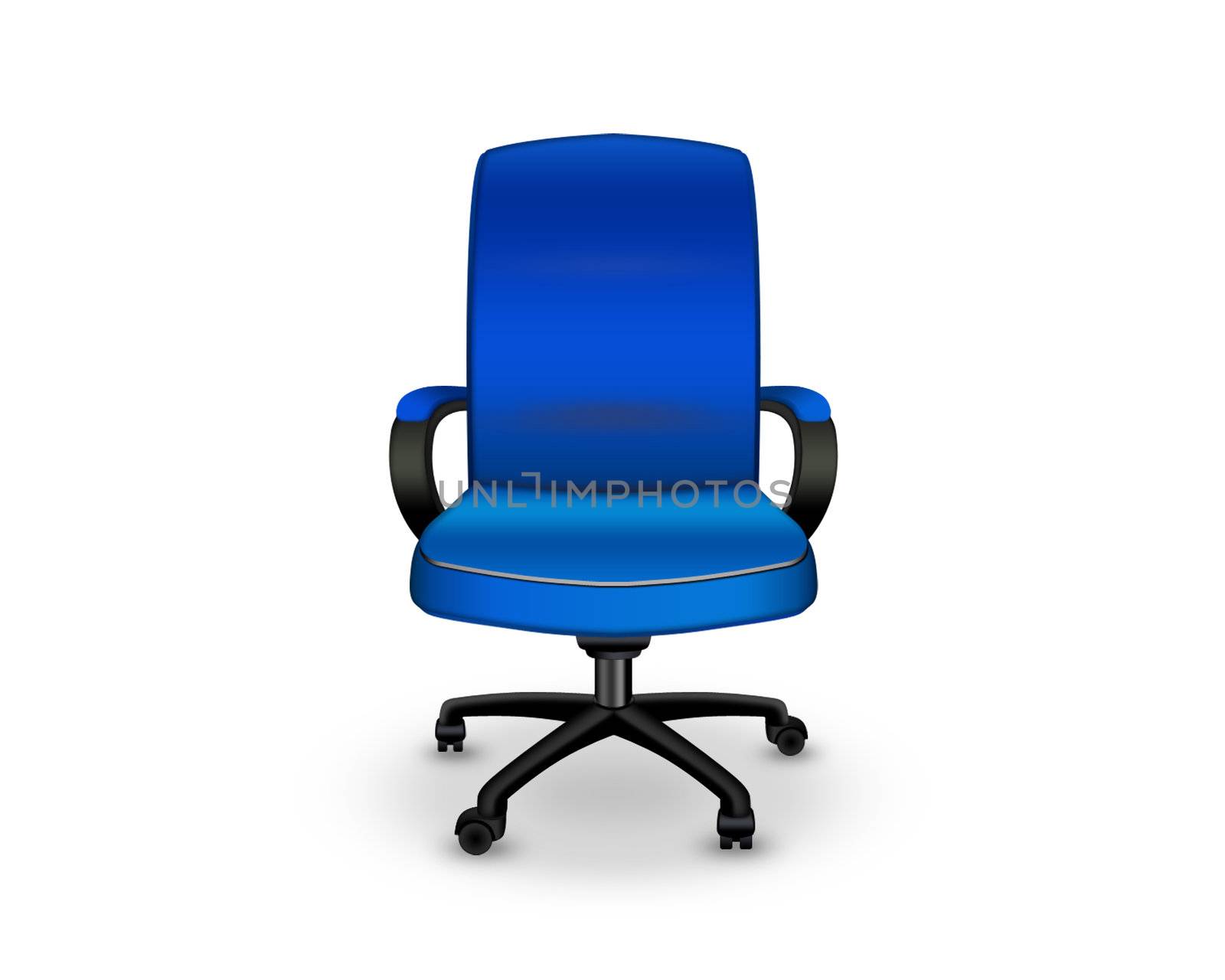 blue office chair isolated on a white background