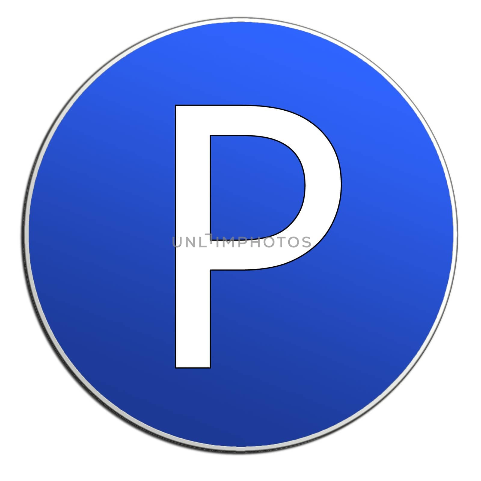 Illustration of cars parking sign isolated on white