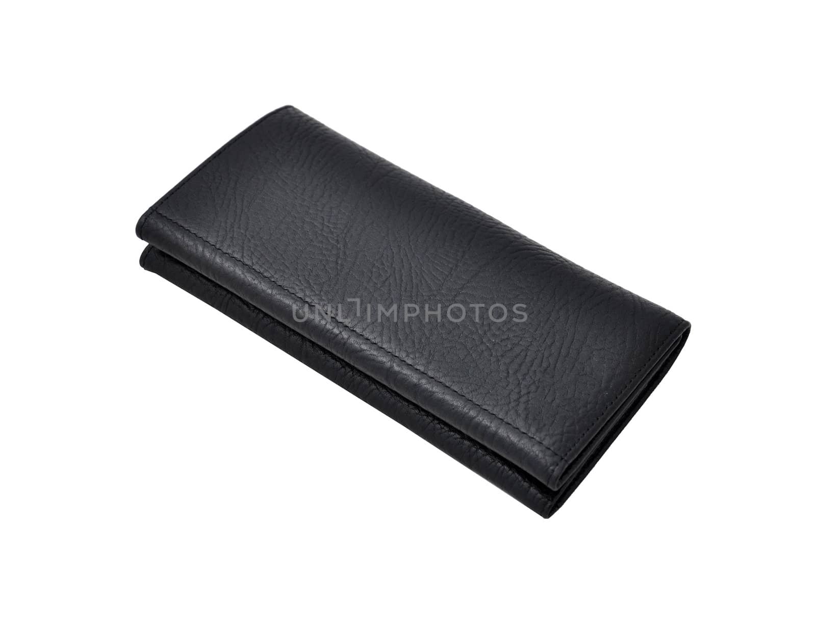 Modern black wallet isolated on white background