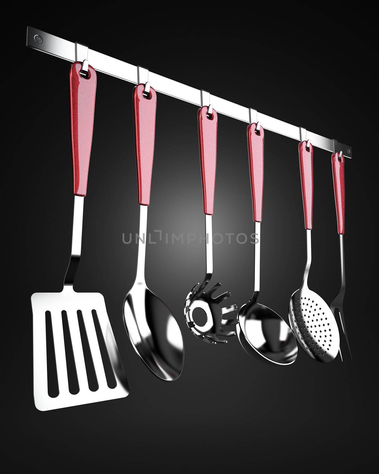 A set of kitchen tools, stainless steel