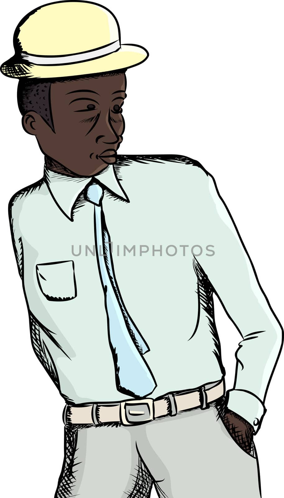 Young fashionable Black businessman over isolated background