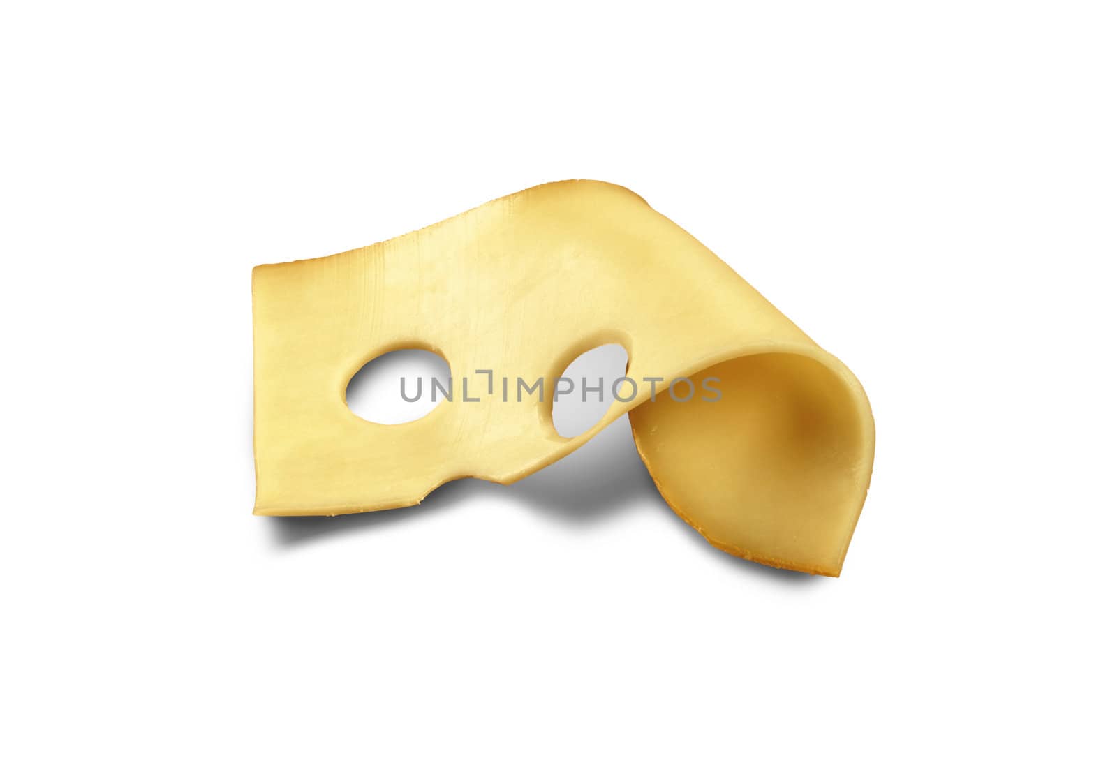Piece of tasty fresh cheese isolated on white