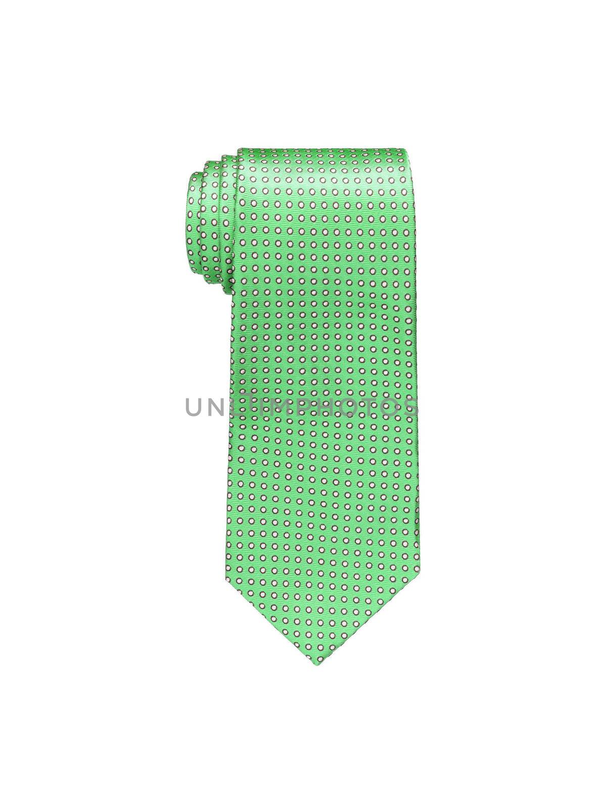 green tie isolated on a white background