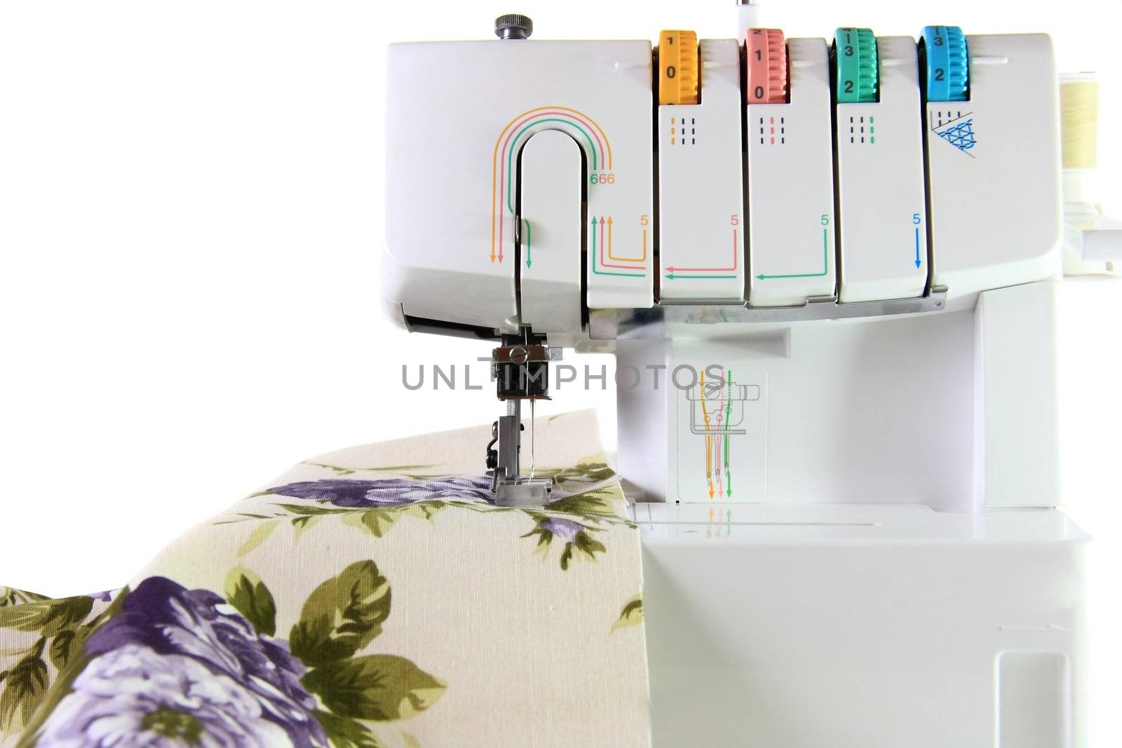 sewing machine type of home on white isolated