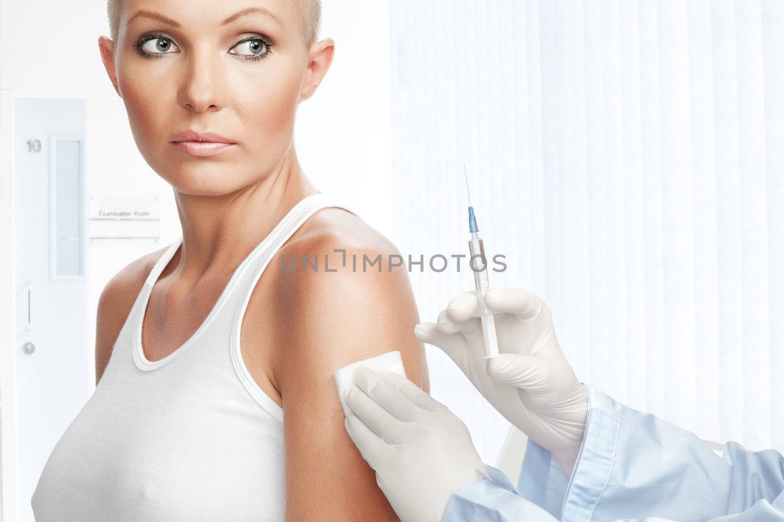 Portrait of young nice woman on medical examination