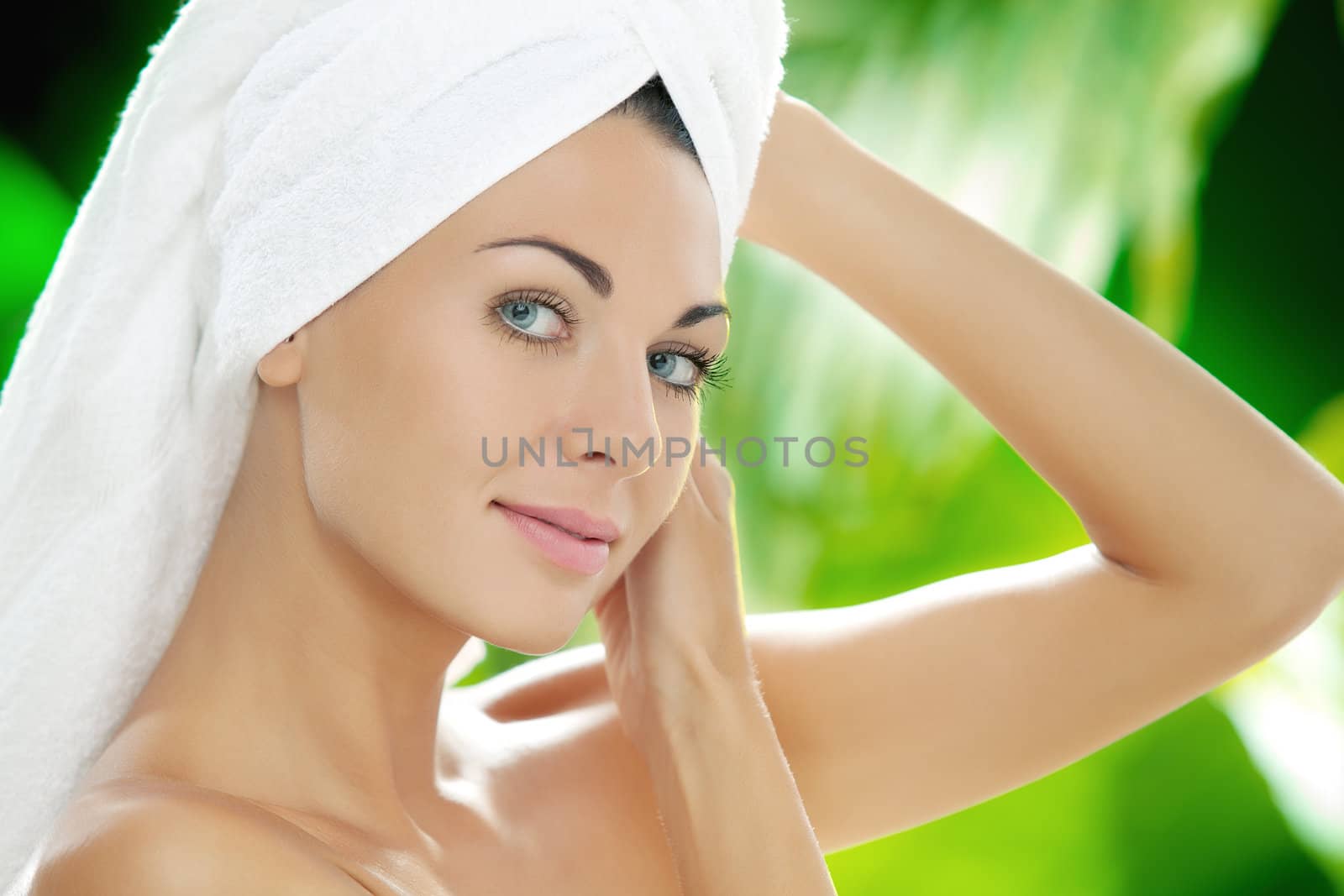 portrait of young beautiful woman  in spa environment