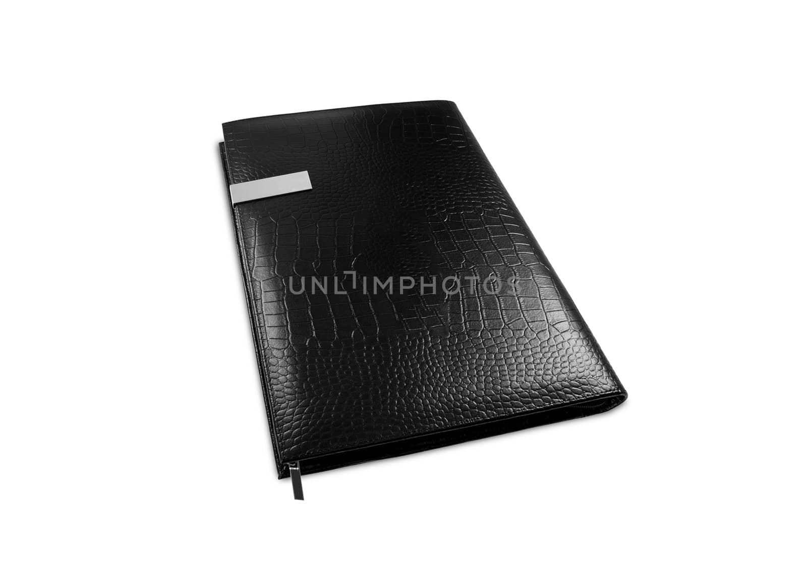 Brown black memo book isolated on white background