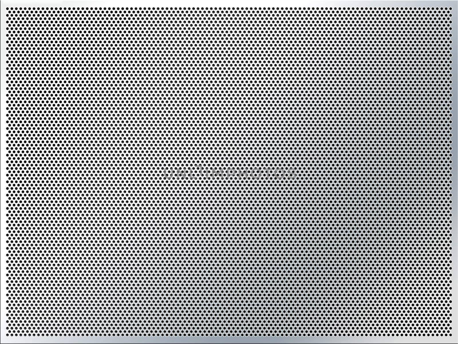 Brushed steel grill drilled with holes. for you
