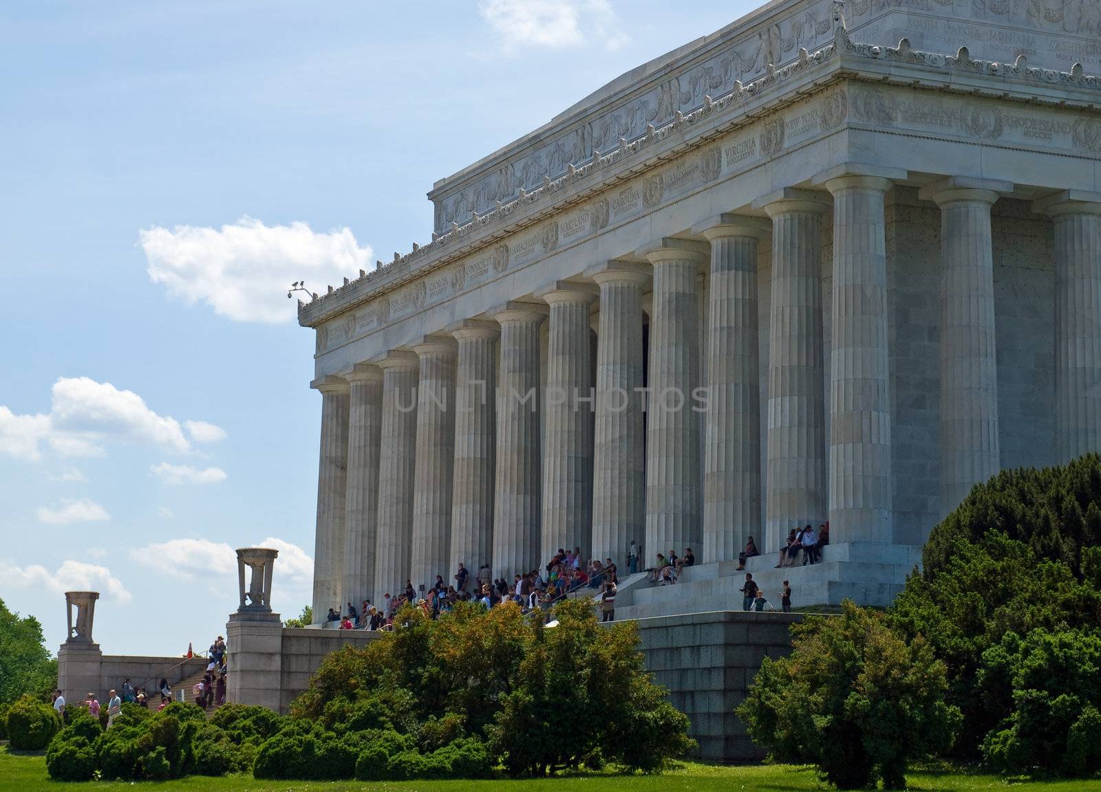 The Lincoln Memorial in Washington DC with Lots of Visitors