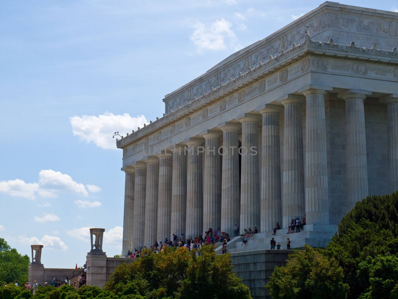 The Lincoln Memorial in Washington DC with Lots of Visitors