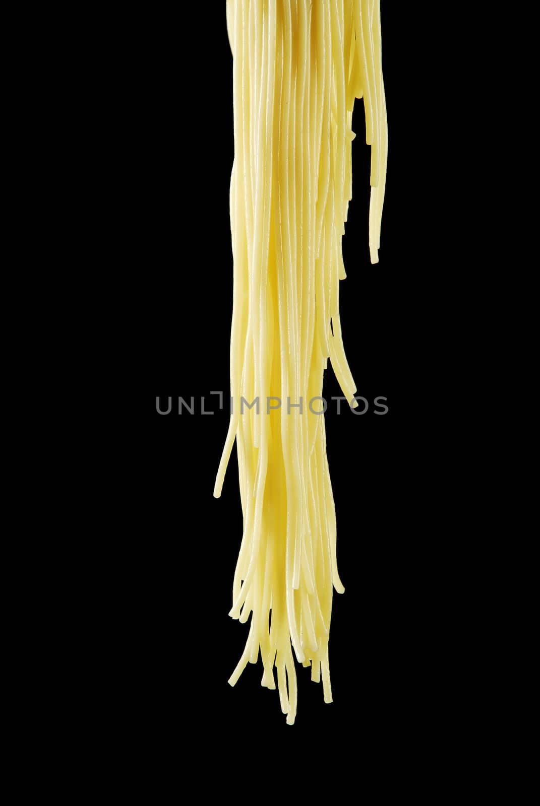 Spaghetti isolated on black background