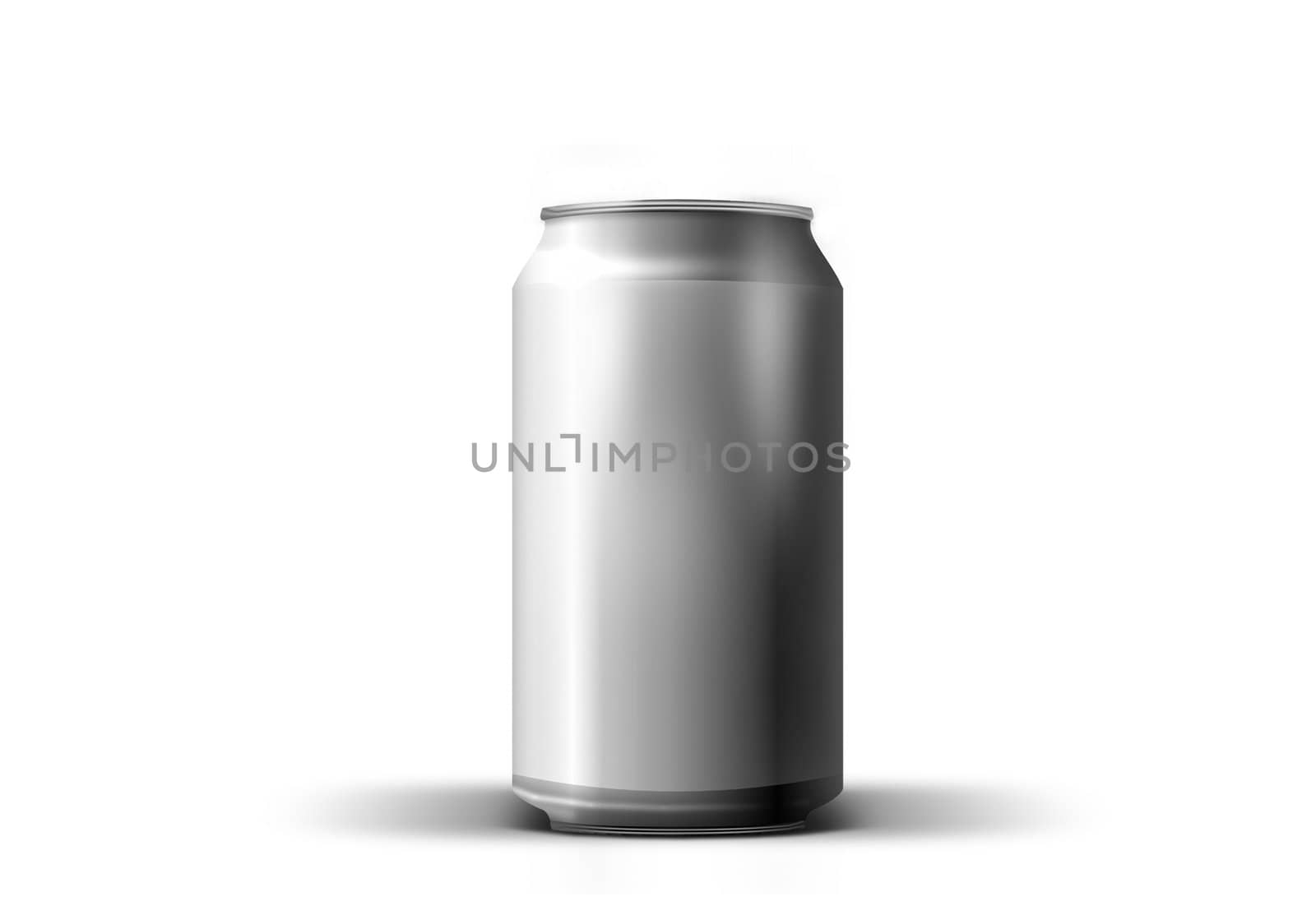Aluminum beverage can isolated on white background