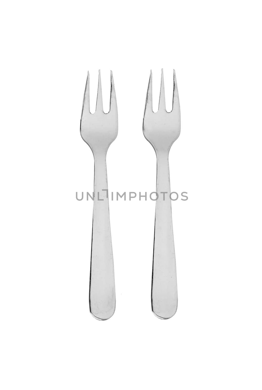 two forks photo on the white background