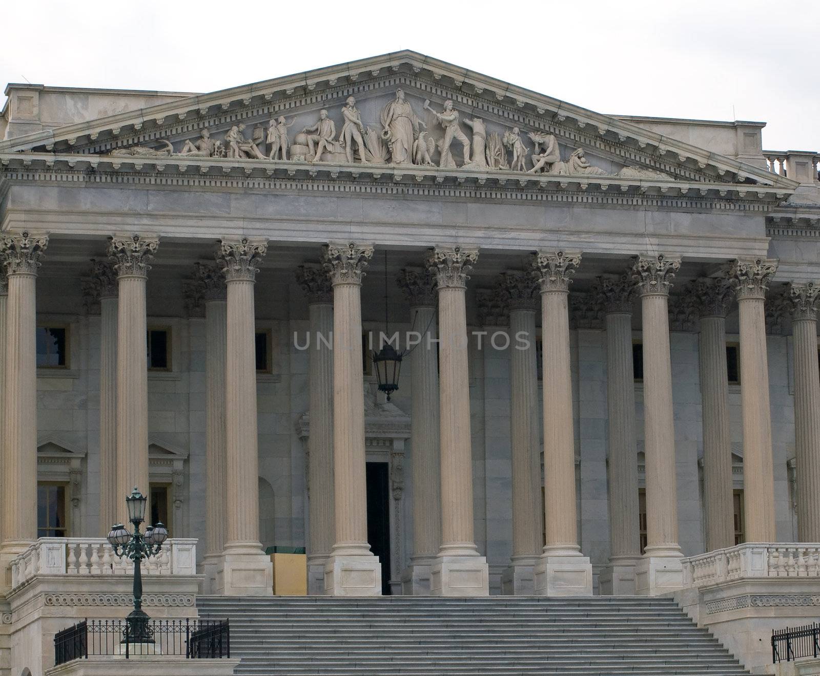 Details of the United States Capitol Building in Washington DC