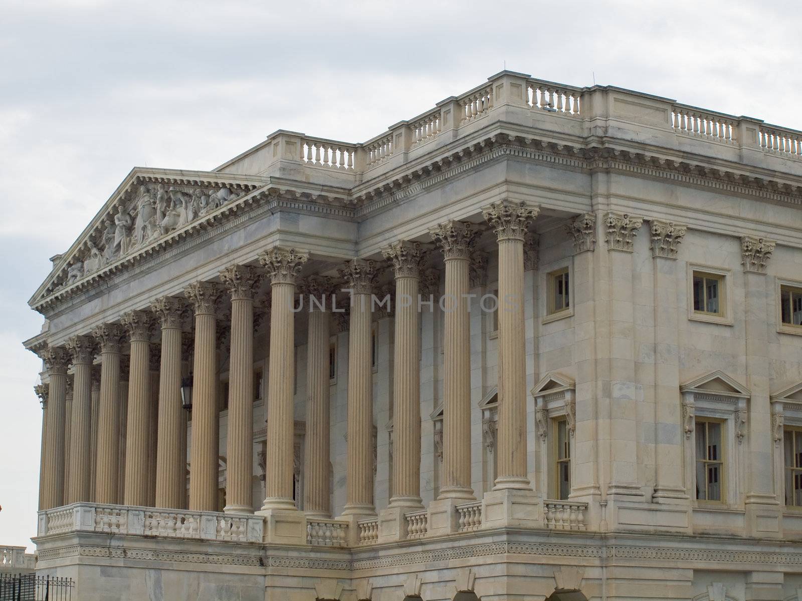 Details of the United States Capitol Building in Washington DC