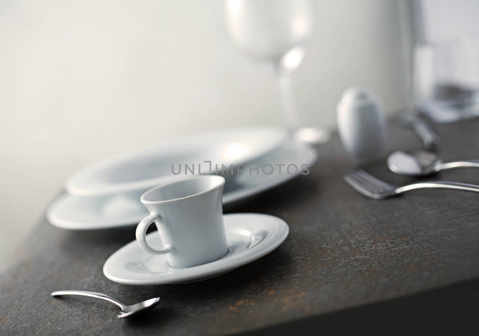 Elegant close up of a restaurant table by stokkete