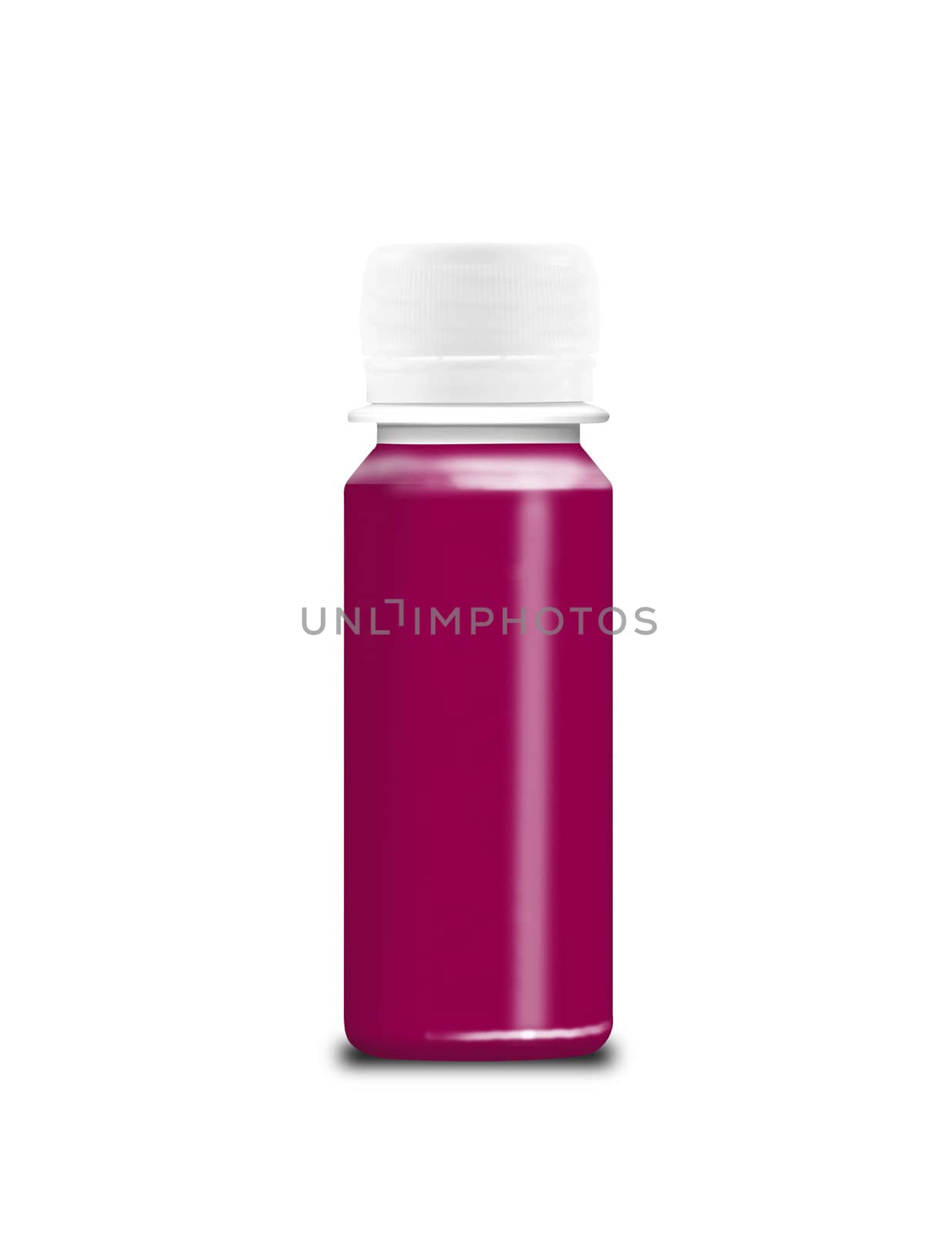 Pink perfume bottle isolated on white