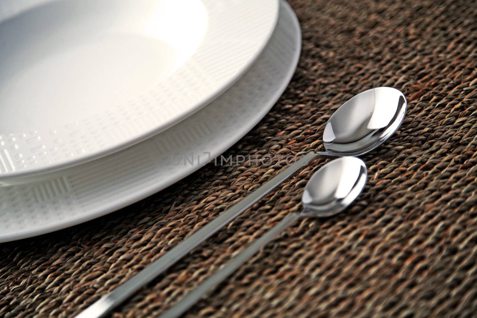 Elegant close up of a restaurant table,soft focus