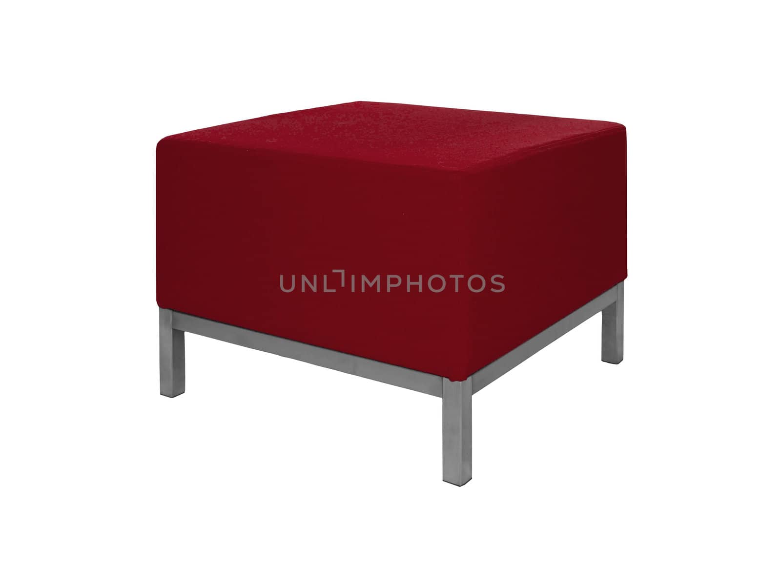 Red sofa isolated on white background