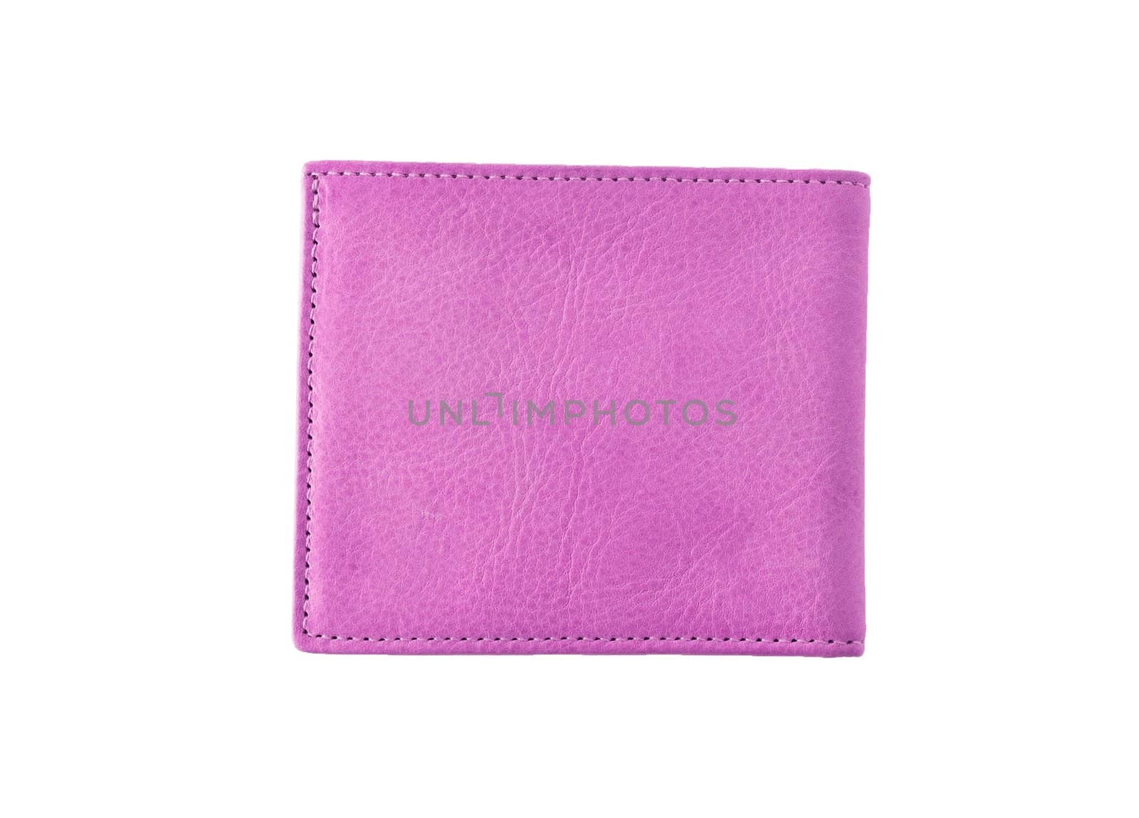 Pink leather wallet isolated on white background