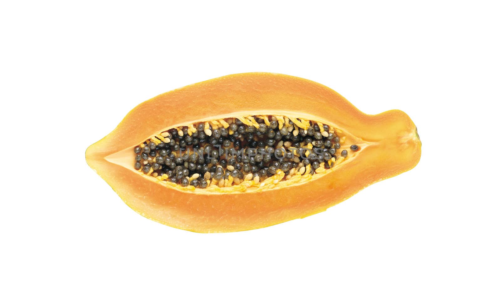 Passion fruit half with seeds