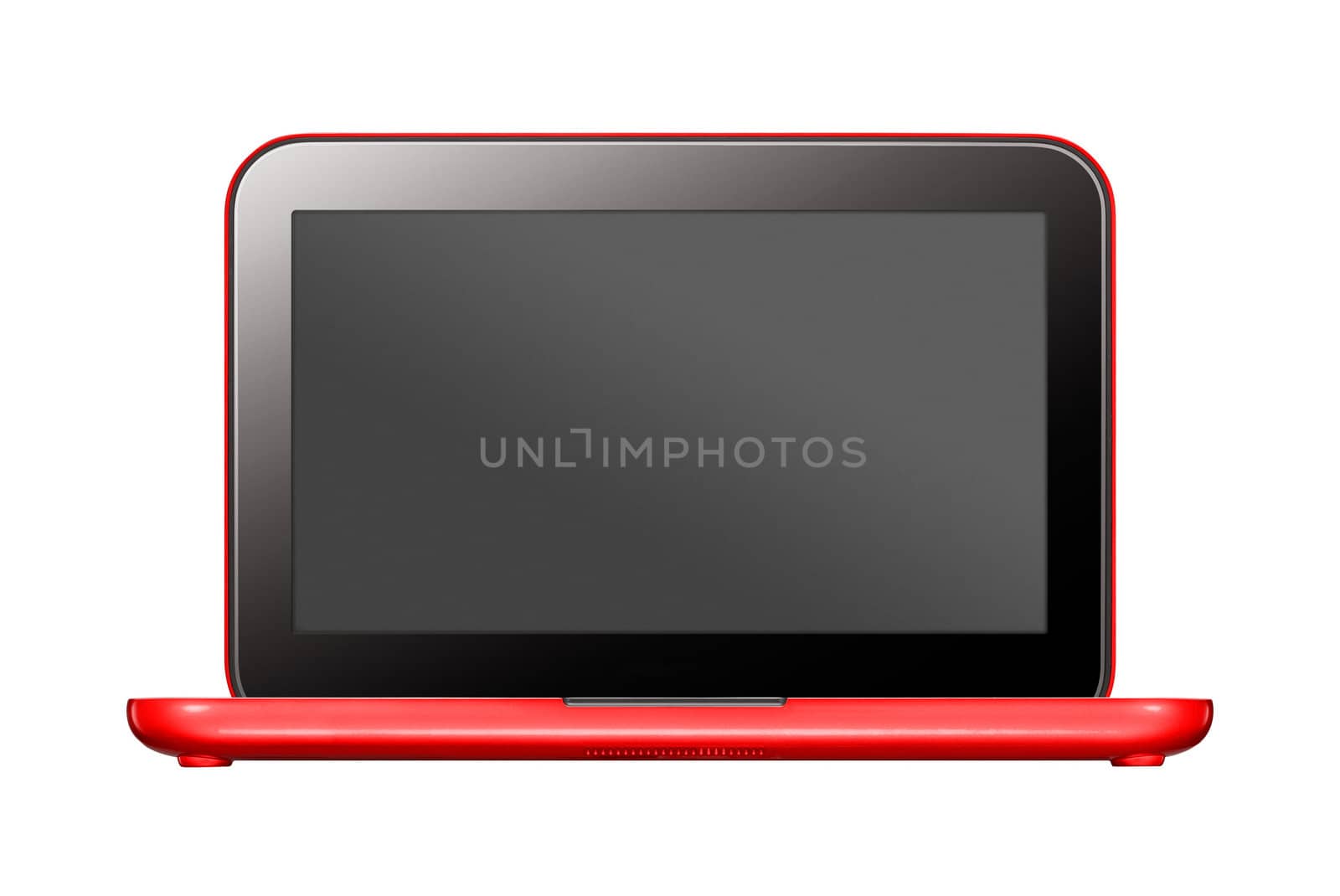 Red Laptop. Isolated on white background