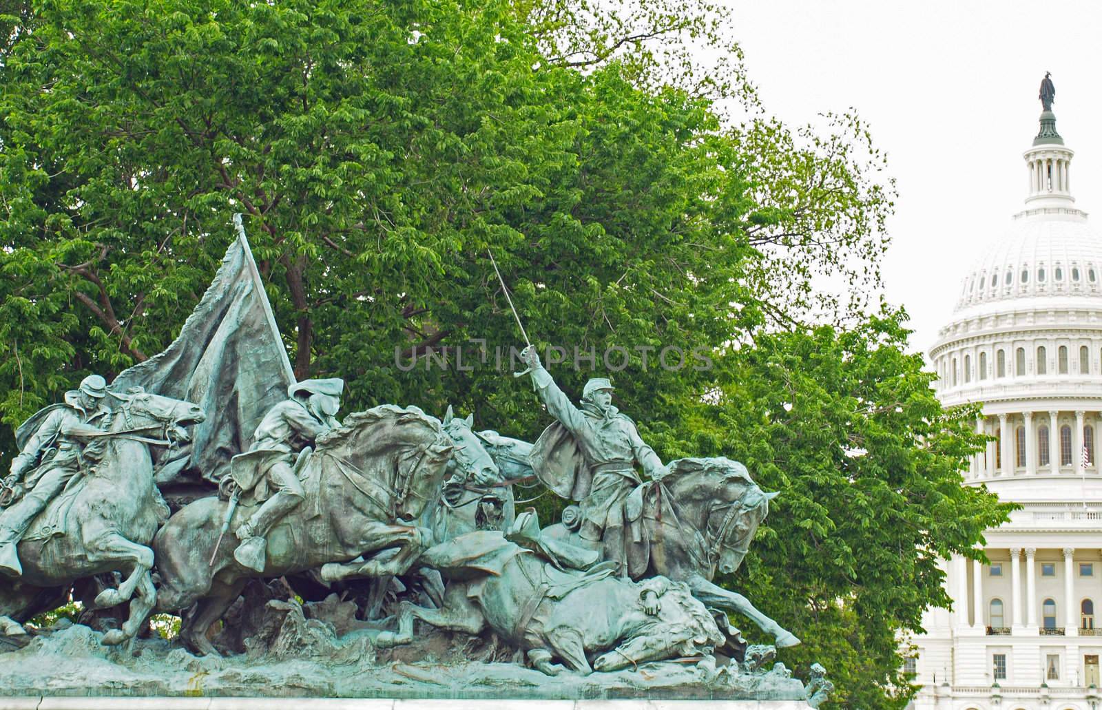 Civil War Memorial Statue at the U.S. Capitol Building in Washington DC