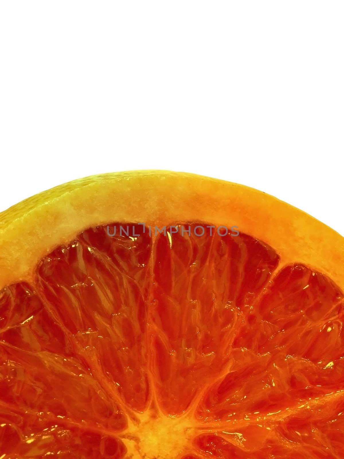 Slice of grapefruit isolated on white background