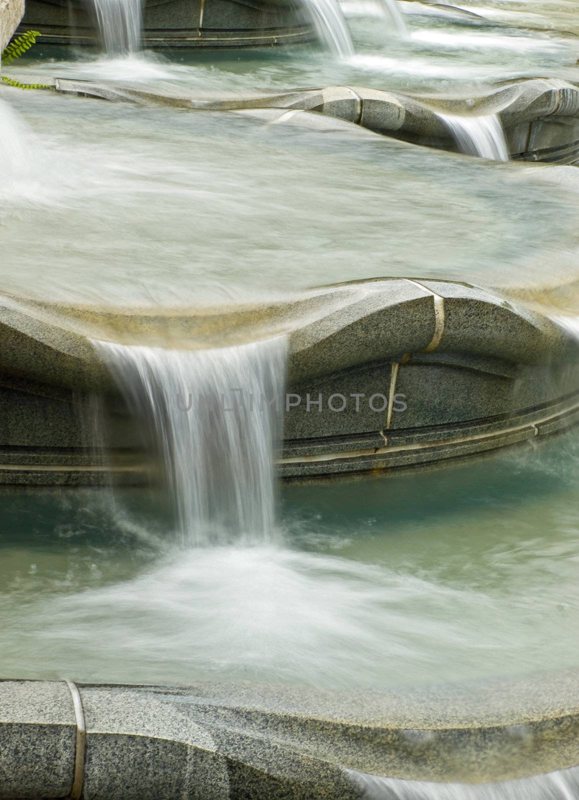 Water in a Fountain Flowing with a Slow Shutter