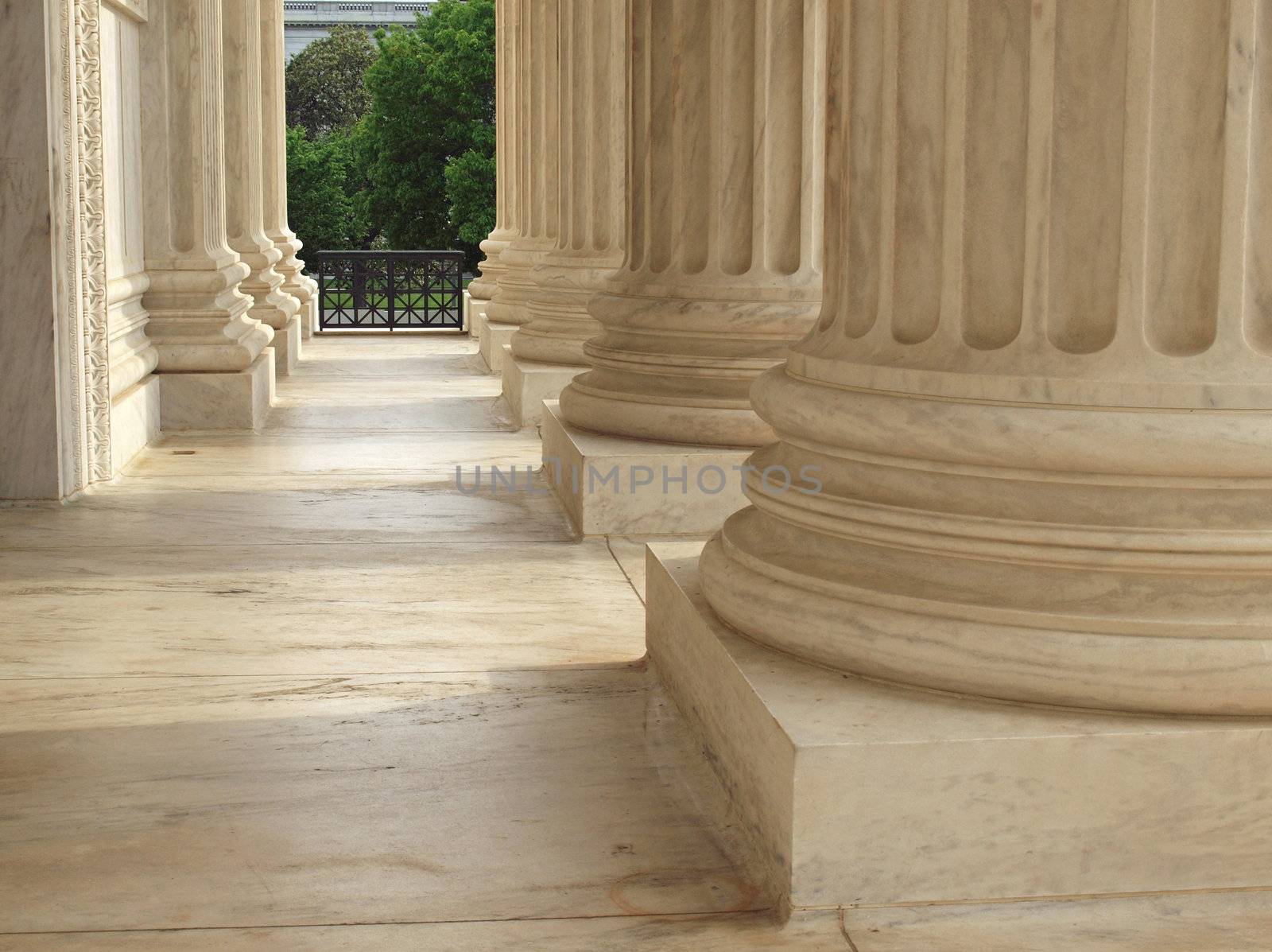Columns at the United States Supreme Court in Washington DC